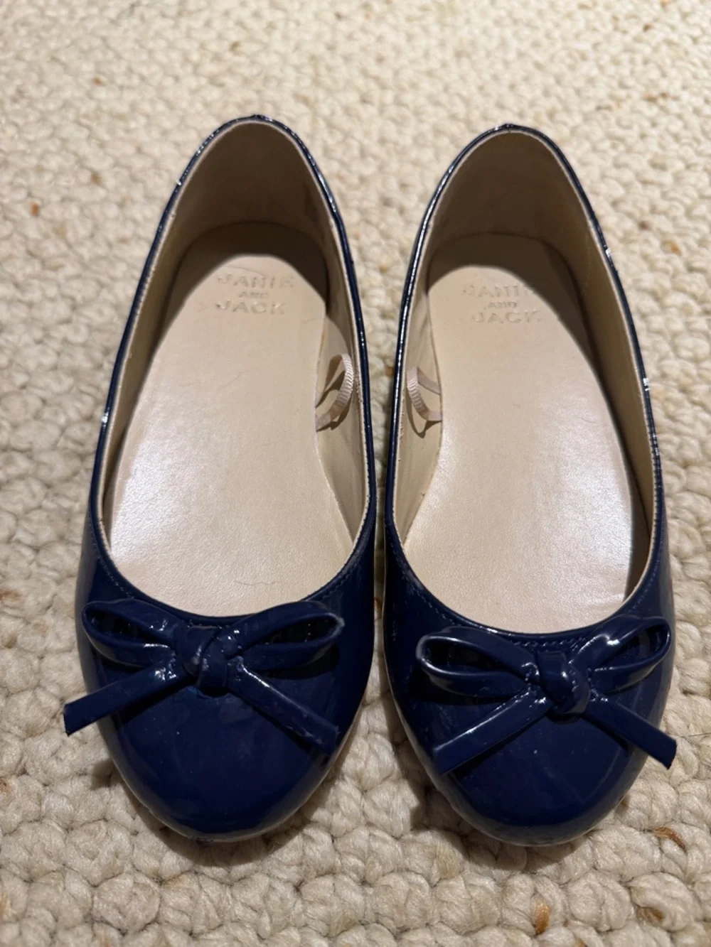 Janie and Jack navy patent ballet flats size 12 girls - Picture 3 of 11
